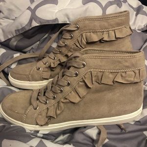 Fergalicious Ruffles Faux Suede High Tops
